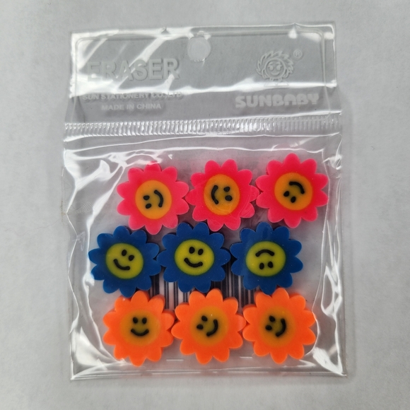 90s Vintage Mini Eraser Lot Sunbaby Stationary - Picture 5 of 7